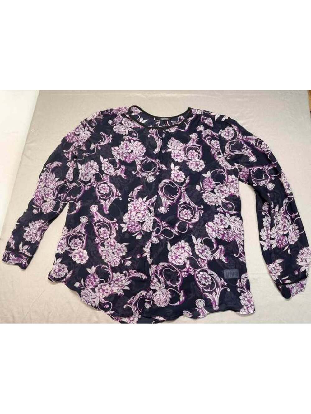 Daisy Fuentes Floral Long Sleeve Blouse Size XL
